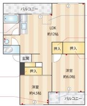 三城ハイツの間取り画像