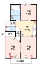 プレジール垂見の間取り画像