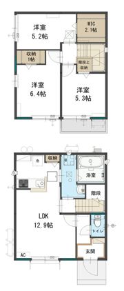 川越的場貸家の間取り画像