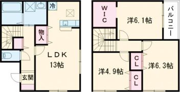 Villa 雅 Dの間取り画像