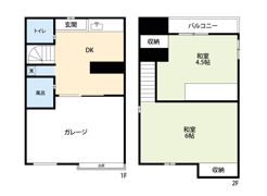 桜とひなたのガレージハウスの間取り画像