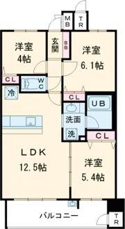 S-RESIDENCE愛宕SOUTHの間取り画像