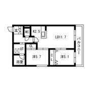 Angelic Village南23条(エンジェリックヴィレッジ南23条)の間取り画像