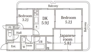 ユーコート住吉の間取り画像