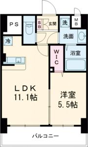 メゾンクラウン大手山の間取り画像
