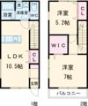 ルミウス北高下Ⅱ Bの間取り画像
