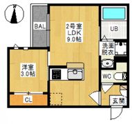 Grandtic Fleurir 西崎(グランティックフルリール）の間取り画像