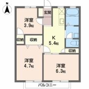 サンシティ大石A・B Bの間取り画像