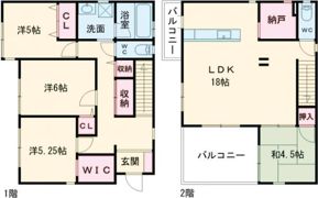津福本町戸建て2の間取り画像