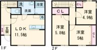 FLOW野中町の間取り画像