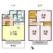 ローズガーデン土器東 A棟の間取り画像