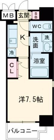 レジュールアッシュ神戸元町の間取り画像