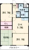 クローバーマンションの間取り画像