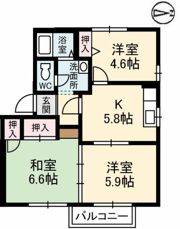フレグランスボヌール B棟の間取り画像