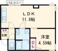 ハクエーマンションの間取り画像