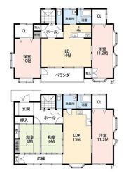 於呂戸建て貸家の間取り画像