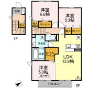 D-room城野駅 A棟の間取り画像