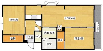 ペアコート翠A棟の間取り画像