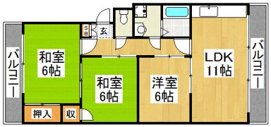 高畑マンションの間取り画像