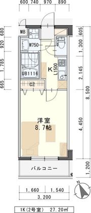 リヴィエール若林の間取り画像