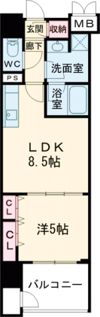 ラシュレ神戸三宮の間取り画像