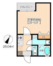 クレフラスト空港北B棟の間取り画像