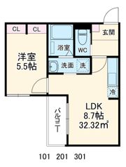 レイヴン越ヶ谷本町の間取り画像