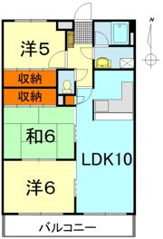セントラルハイツ南側 3LDKの間取り画像