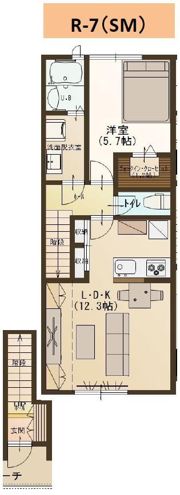 ユーソニアン・前川東Bの間取り画像