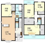 西原町22KODATEXⅥ－Bの間取り画像