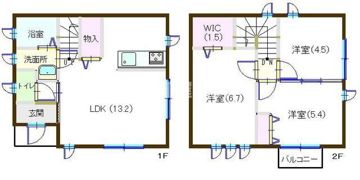 中野上町貸家の間取り画像