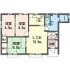 岡貸家Bの間取り画像