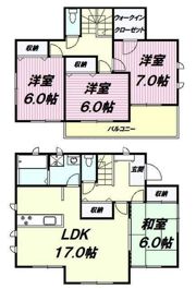 下恩方町戸建の間取り画像
