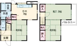 野口町古大内貸家の間取り画像