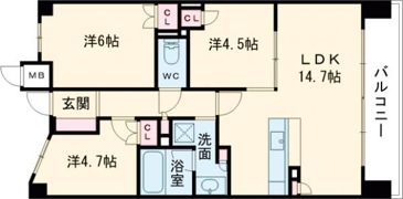 ファインレジデンス住道駅前の間取り画像