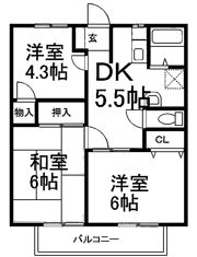 b’CASA行田桜町re-bornの間取り画像