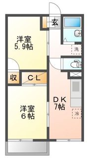 カメレヤハイツの間取り画像
