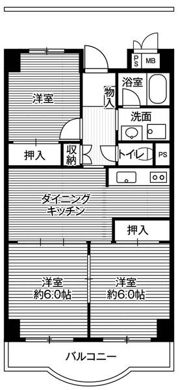 ビレッジハウス芝浦タワー1号棟の間取り画像