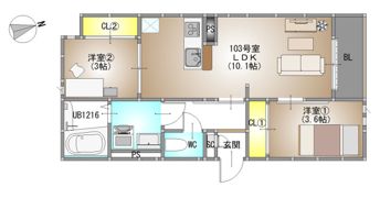 GRANDTIC 大元駅東の間取り画像