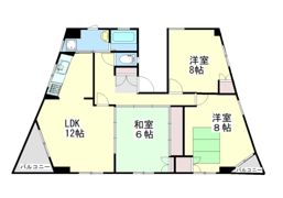 郡元マンションの間取り画像
