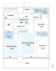 パークシティ中野ザタワーエアーズ1714の間取り画像