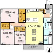 フース ヒュッゲ行橋Ⅱの間取り画像