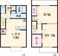 シエルおおつ野Bの間取り画像