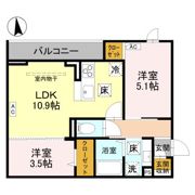 Noble villa草加西町 Bの間取り画像