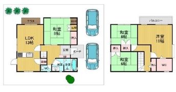 紀の川市名手市場戸建ての間取り画像