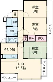 富雄サンパレスI号館の間取り画像