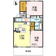 MAISON DE FLEUR 楠葉 ローズの間取り画像