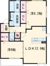 ビューハイツAの間取り画像