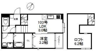 クレア多の津の間取り画像