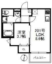 サンミライ今宿駅前の間取り画像